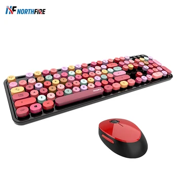 

Wireless Keyboard With Mouse Set Mixed Color Mechanical Gaming Keyboard Portable 2.4Ghz 104key Girl Keyboard For PC Gamer Laptop