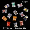 100pcs Random Mix Ziplock Pill Jewelry Packaging Plastic Pouches Mini Cute Zip lock Bags Plastic Packaging Bags Thick 0.24mm 2