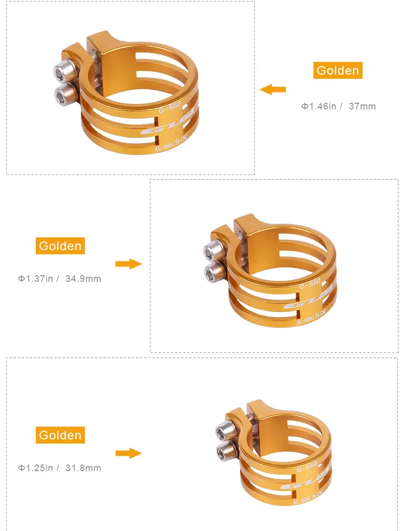 GUB велосипедный Подседельный штырь зажим Стойка сиденья для велосипеда мtb держатель карбоновая рама труба использовать прочный встроенный 31,8 мм/37 мм#550 5 цветов