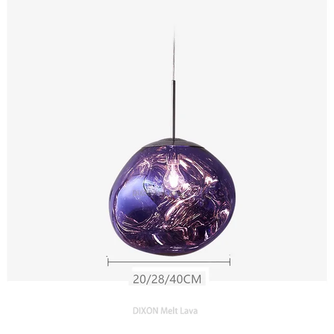 Стеклянный светодиодный светильник, люстра, светильник ing DIXON Melt Lava, светодиодный светильник s Hanglamp, люстра, лампа, Lamparas De Techo Colgante современный - Цвет абажура: Purple
