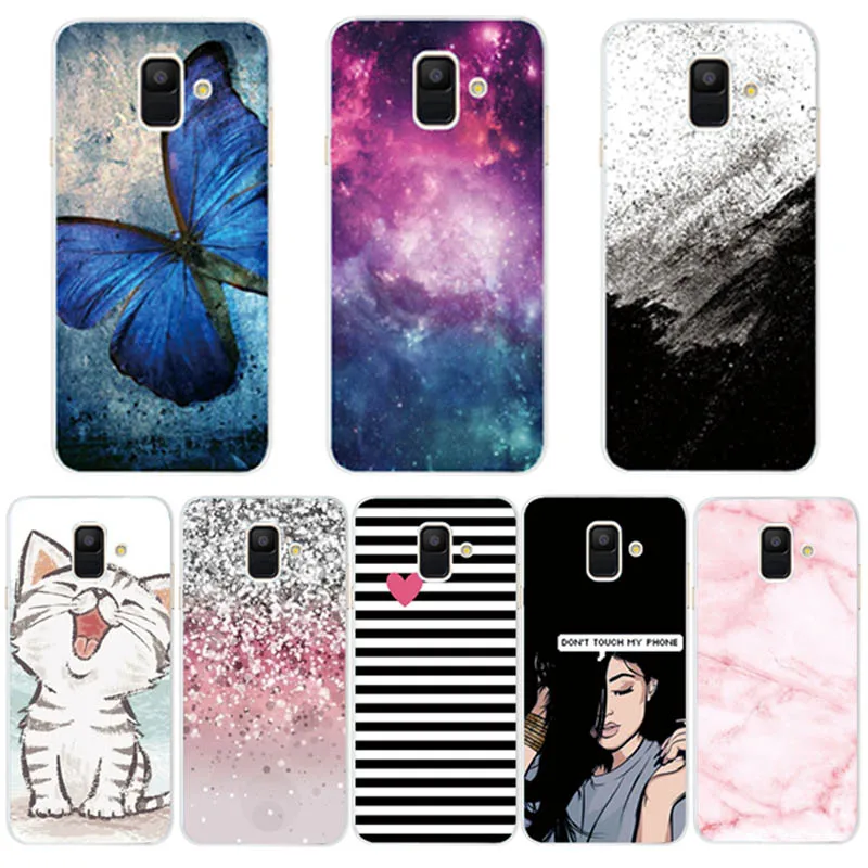 

Case For Samsung Galaxy A6 2018 Transparent Cartoon Soft TPU Silicone Phone Cases Back Cover For Samsung Galaxy A6 A 6 Plus 2018