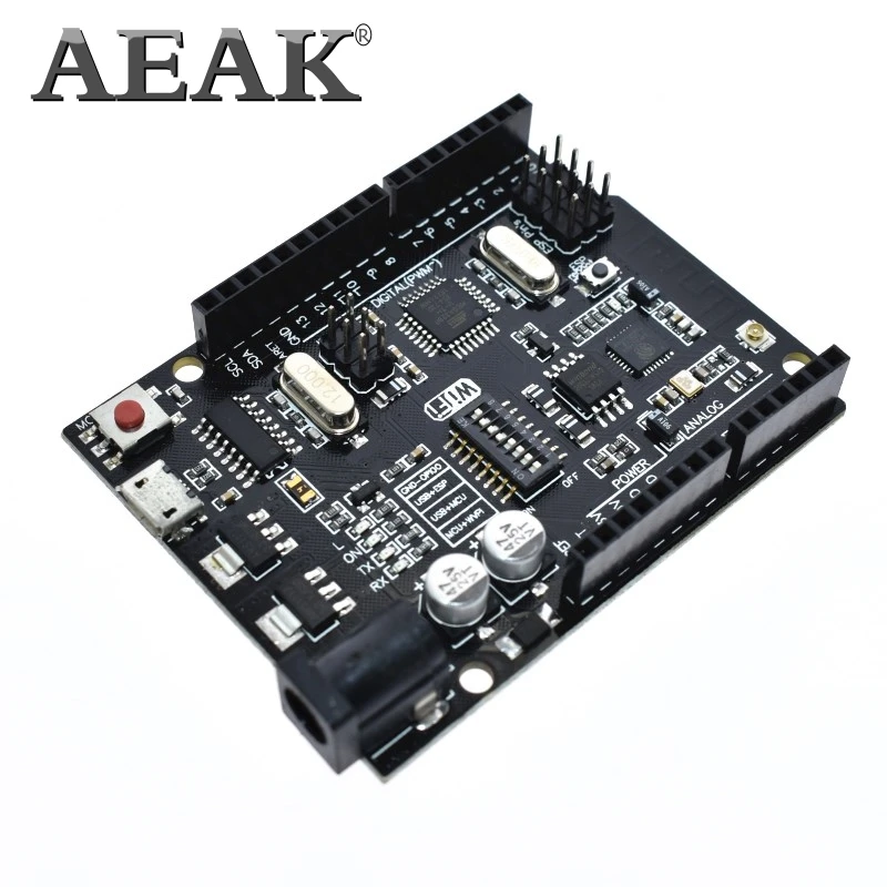 AEAK UNO R3+ WiFi ATmega328P+ ESP8266(32 Мб памяти) USB-TTL CH340G для Arduino Uno NodeMCU WeMos ESP8266 новое поступление