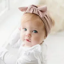 

0-4T Waffle Baby Girls Bow Headband Soft for Children Bowknot Girls Soft Elastic Infant Headwrap Newborn Baby Hair Accessories