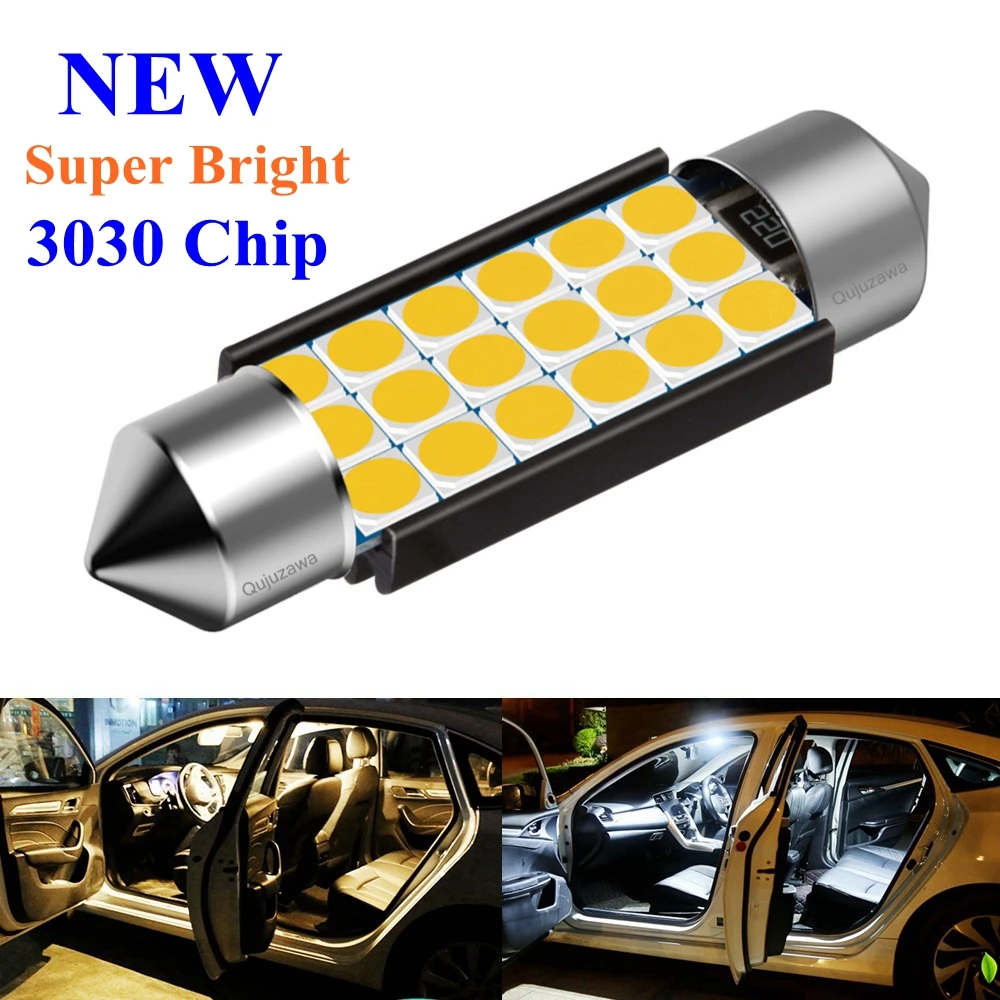 Led-Bulb Car-Dome-Light Auto-Interior-Reading-Lamp C5W 3030 C10W 36mm Warm White Festoon 31mm