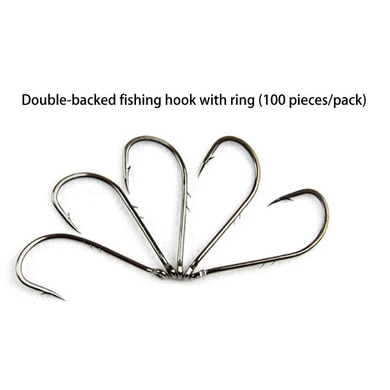100PCS Double Barbed Fishing hook Baitholder Fishhook High Black Color Jig Head Crank Barbed Hook Carbon Steel Sea Fishing Hooks 100PCS Double Barbed Fishing hook Baitholder Fishhook High Black Color Jig Head Crank Barbed Hook Carbon Steel Sea Fishing Hooks