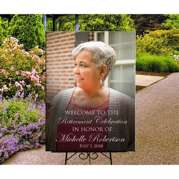 

Welcome To Retirement Party Personalized Photo Welcome Sign Party Entrance Welcome Board Wedding Birthday Wood Welcome Sign