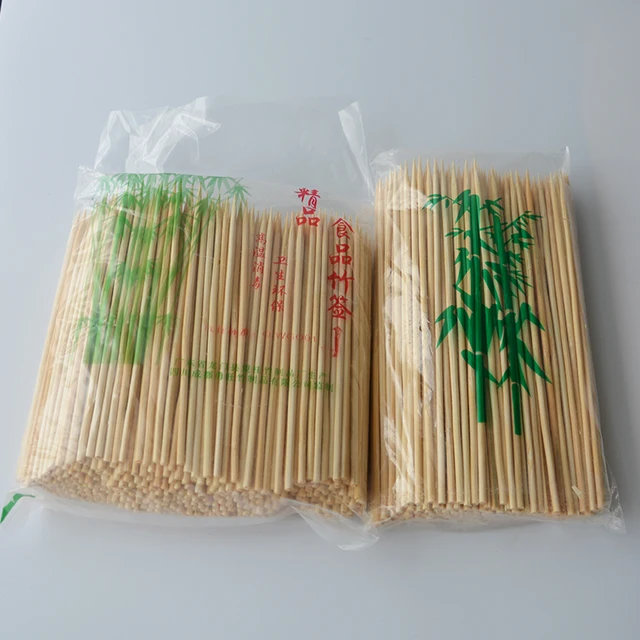 350Db Rövid Bambusz Nyárs Fa Grill Kebabs Gyümölcs Csokoládé Szökőkút Bárok Büfé Ehető Botok Karbonizálhatók - Image 2