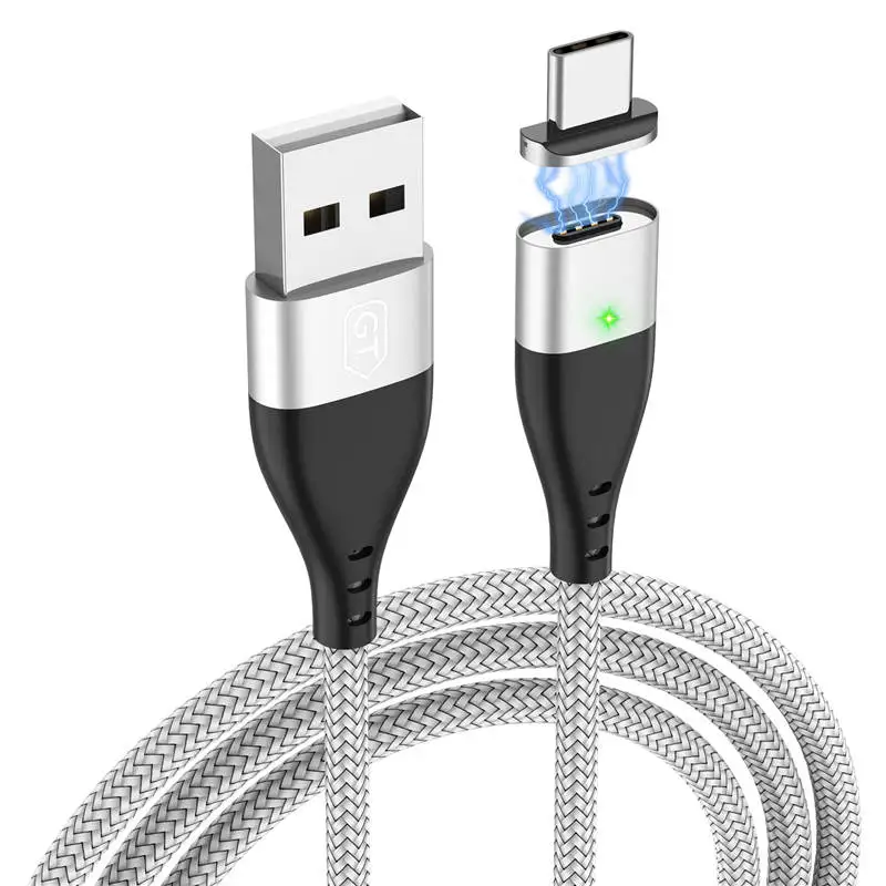 GTWIN Магнитный Micro USB кабель для iPhone samsung type-C Быстрая зарядка Магнитный кабель зарядное устройство адаптер USB кабели для мобильных телефонов - Цвет: Silver For Type-C
