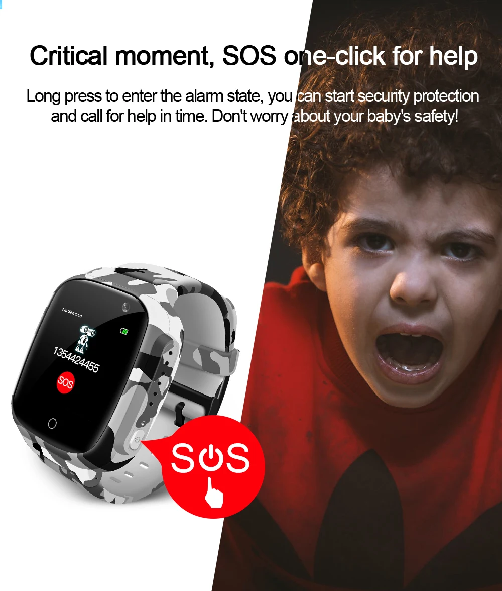 Детские Смарт-часы LEC2, gps, wifi, SOS, Sim карта, видео, голосовой вызов, анти-потеря, камера 0,3 МП, умные часы для детей