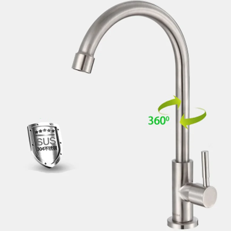 Kitchen Faucets Раковина одинарный кран для холодной воды кухня из нержавеющей стали 304 кухонный кран раковина одинарная мойка бассейна лента - Цвет: Kitchen Faucets