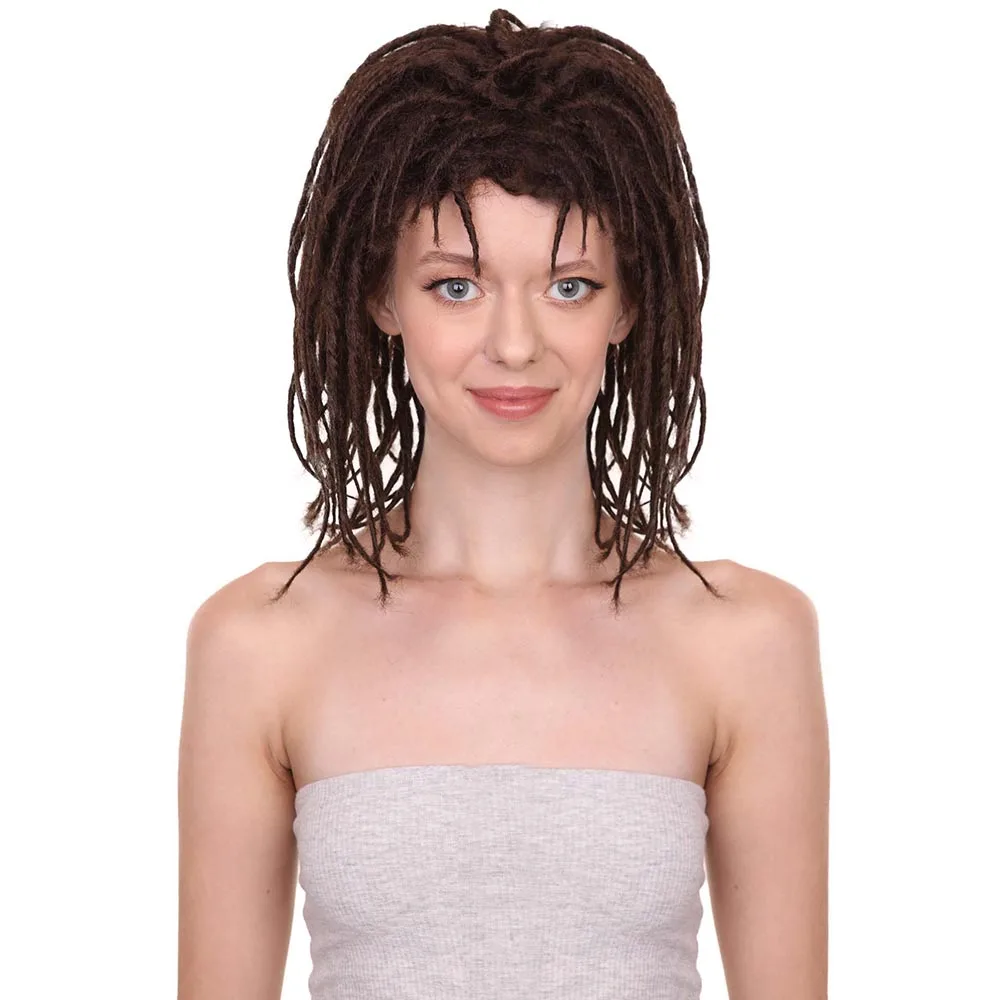 

HPO Synthetic Dark Brown Deluxe Dreadlock Women Cosplay Wigs Deluxe Lolita Fancy Dress Up Costume Anime Halloween Party Wigs