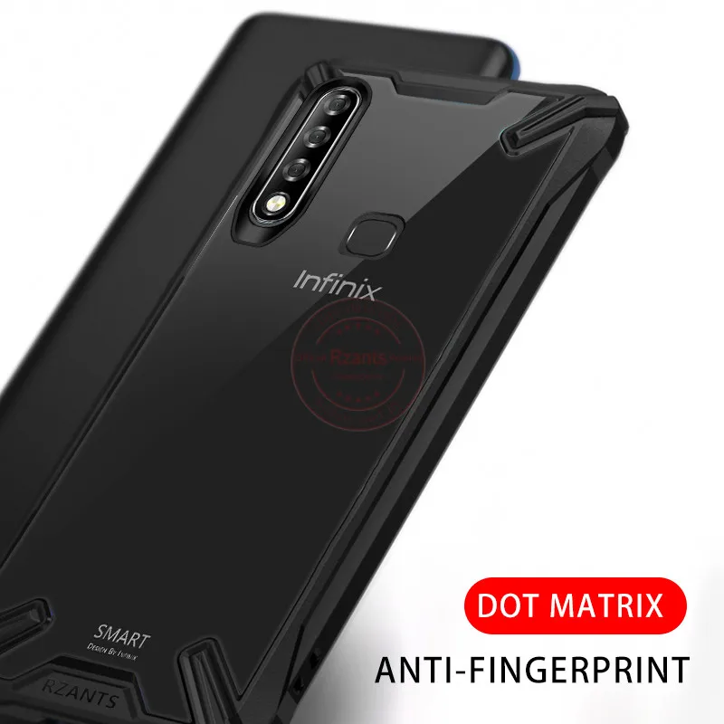 Rzants Phone Case For Infinix Smart 3 Plus / S4 Case Transparent Hard Back Shockproof Reinforced Corner Rugged Slim Cover