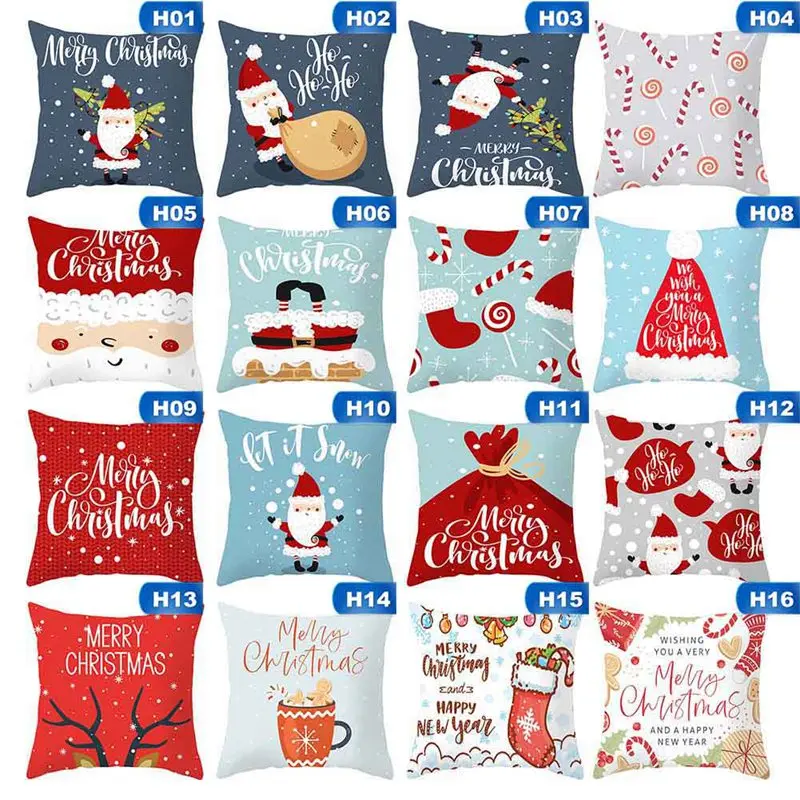

Christmas Decorative Cushion Cover Sofa Pillow Cover Case Seat Car Pillowcase Home Christmas New Year 2021 Decoration