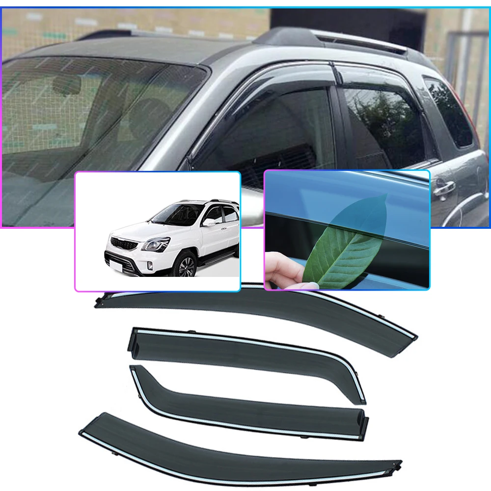 Козырьки от солнца и дождя для автомобиля KIA SPORTAGE защитные козырьки ветра 2007 2008 2009
