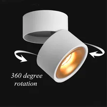 Настенный 7 Вт Светодиодный точечный светильник 360 градусов регулируемый COB потолочный Точечный светильник светодиодный светильник ing AC 110 V-240 V домашний бар комн приспособление
