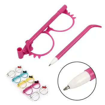 

5pcs/Set Glasses Ball-Point Gel Ink Pen Roller Ball Pen Cartoon Gift Office Stationery Cute Creative Children Random