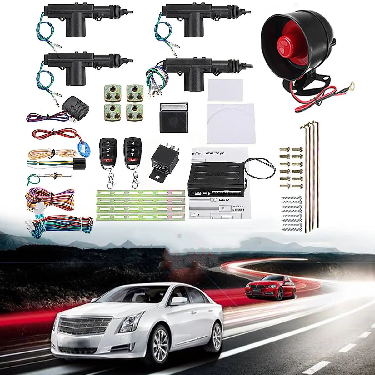 Remote Control Central Locking Remote Keyless Entry Security Car Alarm 4 Door Power Lock Burglar