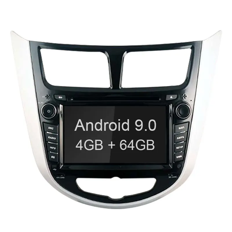 LJHANG автомобильный Радио dvd-плеер Android 9,0 для hyundai Solaris Verna Accent 2011- Мультимедиа Стерео головное устройство gps wifi 8 ядерный - Цвет: RAM 4GB ROM 64GB
