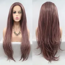 Лавандовые фиолетовые длинные прямые синтетические 13*3 дюйма парик на кружеве термостойкие волокна средний пробор волос для модных женщин парики