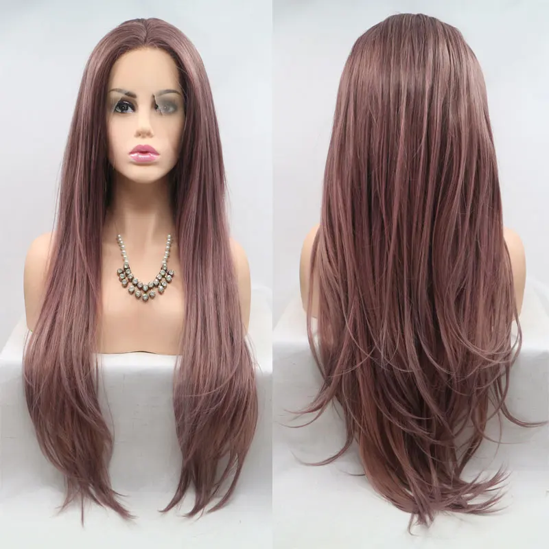Lavender Purple Long Straight Synthetic 13 3 Inch Lace Front Wig