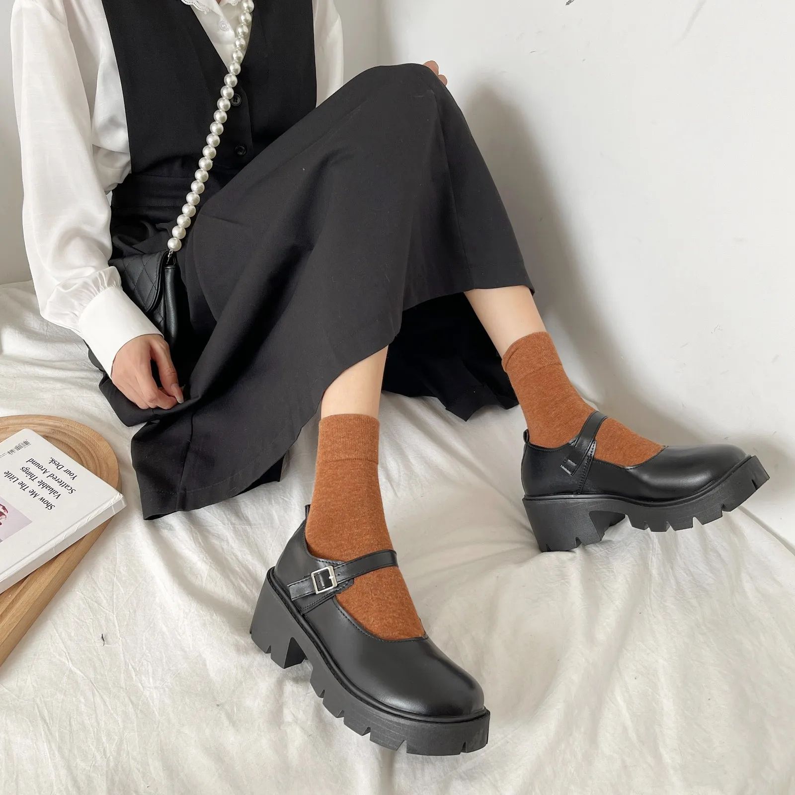 Lolita Shoes Women Japanese Style Vintage Soft Sister Girls High Heels Waterproof Platform College Student Cosplay Costume Shoes