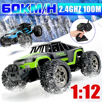

1/12 60Km/h 2WD RC Remote Control Off Road Cars Vehicle 2.4Ghz Crawlers Electric Monster Car PVC Toys For Children