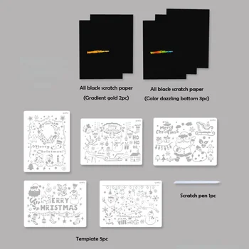 

Template Scraper Set Christmas Painting Template DIY Bullet Journal Stencil Scrapbook Decor Manual Scratch Painting Template