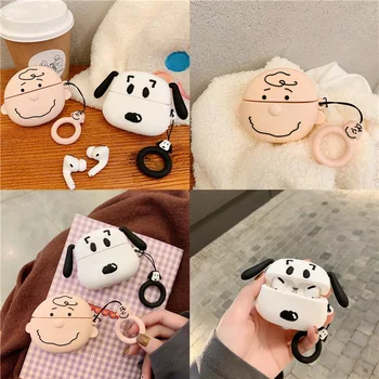 

Cartoon 3D Charlie Brown Peanut Dog Case For Airpods Pro Bluetooth Earphone Silicone Case for Airpods pro 3 Accessories Coque EW