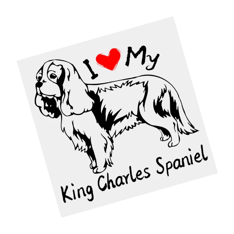 

S61255 # King Charles Spaniel Dog Black Transparent Car Sticker Vinyl Decal Waterproof Decors for Motorcycle Bumper Laptop