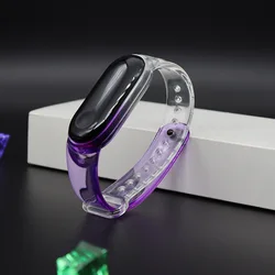 Glacier Transparent Silicone Strap for Smart Bracelet Wristband (Purple)