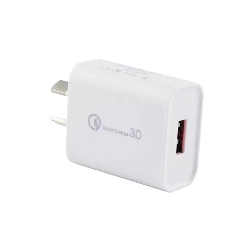 Огнестойкий ABS+ PC материал оболочки белый Быстрая зарядка QC 3,0 AU вилка USB домашнее настенное зарядное устройство 18 Вт Быстрый дорожный адаптер питания