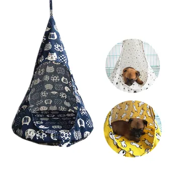 

Creative Pet Cat Hammock House Portable Dog Tent Bed Puppy Kitten Hanging Flax Basket Beds Indoor Outdoor Hammock Pet Supplies
