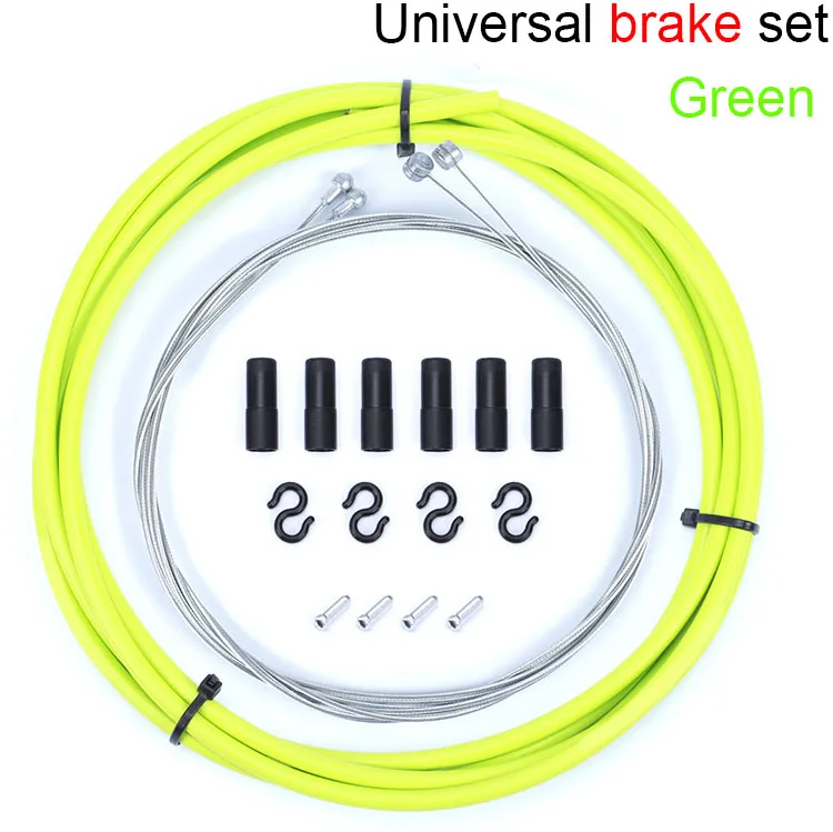 Brake Set Green Велосипедный Тормоз/трос переключения и корпус группы наборы для MTB велосипеда дорожный велосипед переключения передач переключатель/тормоза наборы провода трубки линии шланг - Цвет: Brake Set Green
