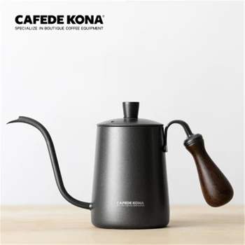 

CAFEDE KONA hand drip coffee pot 600ml hand punch pot long mouth stainless steel fine mouth pot Coffee Tea Kettle