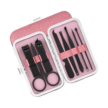 8 шт./компл. Многофункциональный кусачки для ногтей комплект Нержавеющая сталь черный педикюр, ножницы, пинцет, маникюрный набор для ногтей Pincher