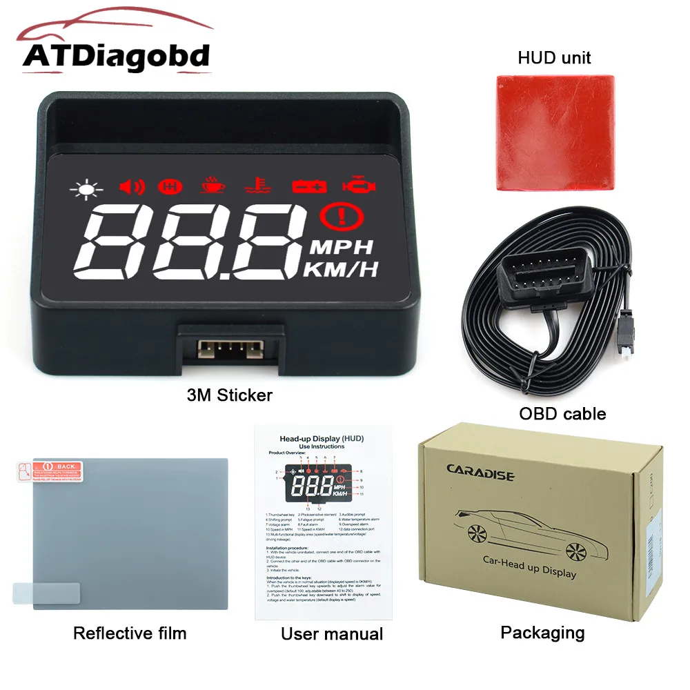Автомобильный проектор на лобовое стекло A100S OBD2 II EUOBD | Автомобили и мотоциклы
