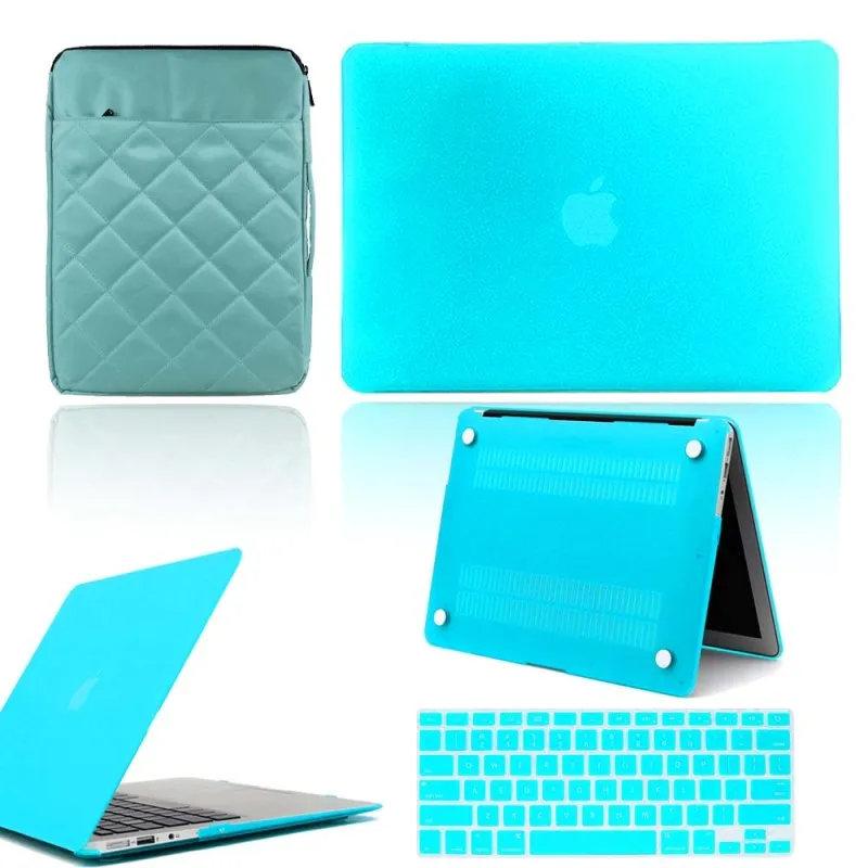 KK&LL Apple macbook Air Pro retina 11 12 13 15 и Air13/Pro 13 15-Touch Bar Жесткий Чехол для ноутбука+ сумка на рукав+ чехол для клавиатуры - Цвет: egg blue
