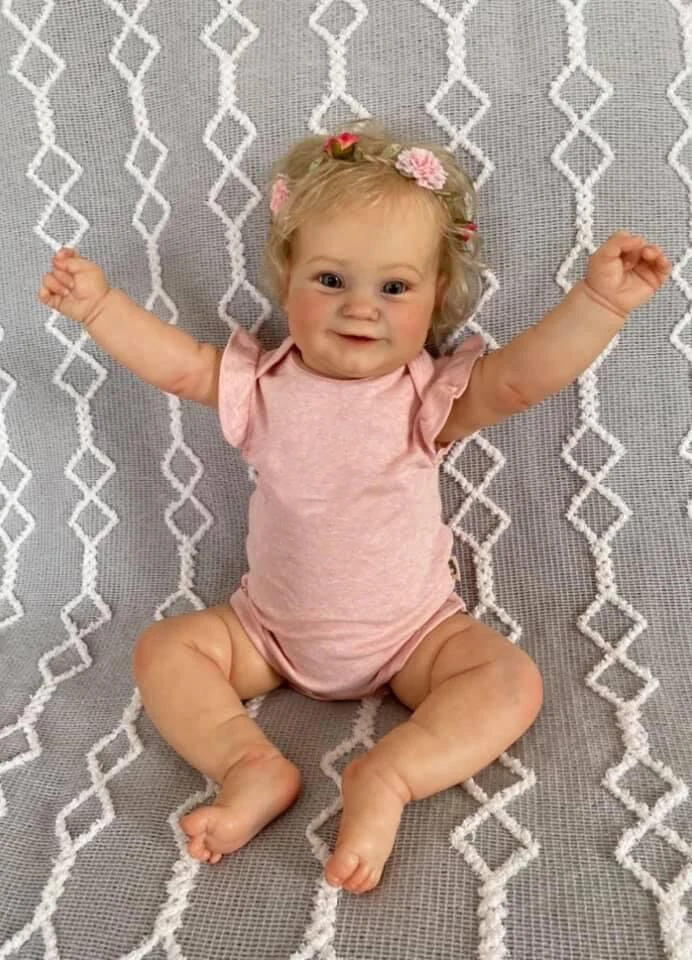 

24 inch/20 inch Two size Reborn Baby Doll Toddler Real Soft Touch Maddie with blond Hair High Quality Handmade Doll