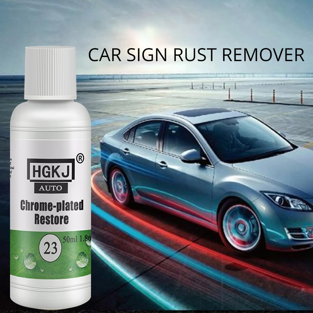 HGKJ 23 50 Van Chroom Plaat Loopvlakvernieuwing Middel Auto Logo Ontroesten Cleaner Chrome Renovatie Polijsten Tool Car Care|Rust Remover| - AliExpress