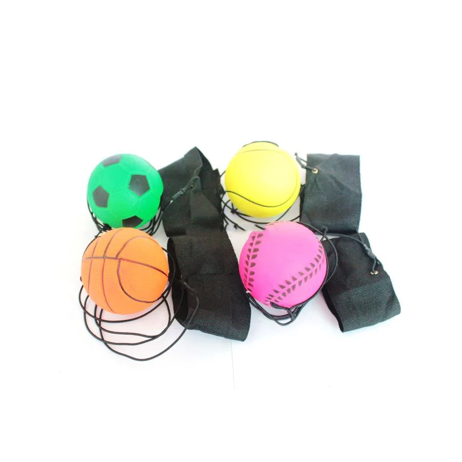 Kids Toys Bouncy Finger Band Ball Elastic Rubber Ball For Wrist Exercise Hand Finger Stiffness Relief Wrist Bounce Ball