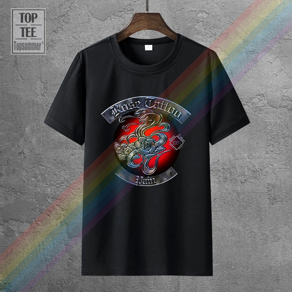 

Rose Tattoo Pain 100% Black Cotton T Shirt