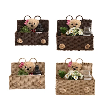 

Wall-Mounted Wicker Household Sundries Storage Basket Wall Decoration and Finishing Small Basket