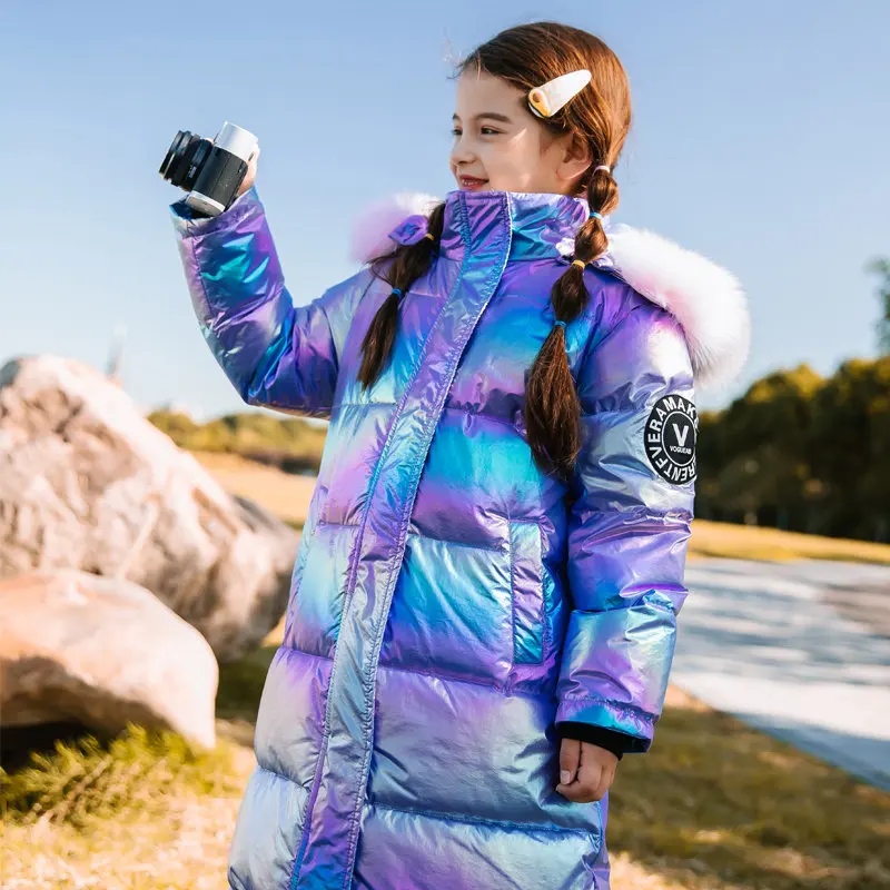 Jaqueta para Meninos Meninas com Capuz Adolescentes de Algodão Crianças Inverno Brilhante Cabolsas Quentes Unisex Parkas Outerwear 4 6 8 10 12 13yrs 2022 6 com capuz para meninos e meninas 4
