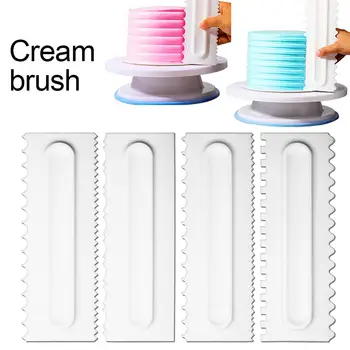 

4Pcs Bakery DIY Cake Plastic Sawtooth Cream Scraper Pastry Decorative Scraper Kitchen Baking Texture Comb Making Spatula Tool