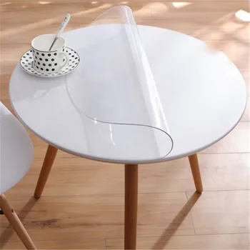 

PVC Waterproof Tablecloth Round Tablecloth Table Cover Transparent Kitchen Pattern Oil Tablecloth Glass Soft Cloth 1.5mm Mat