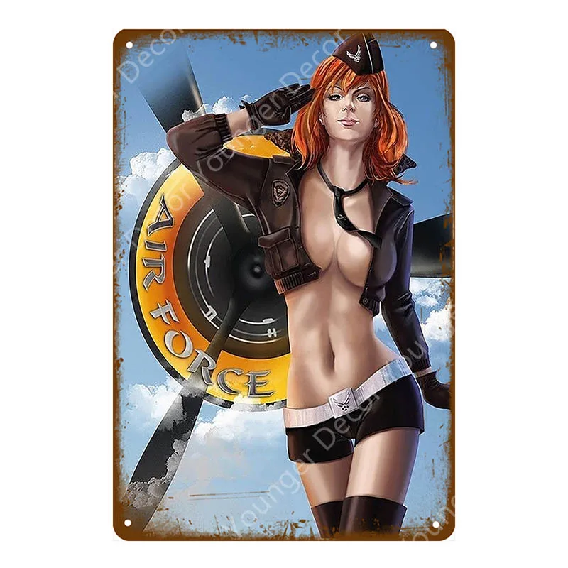 Винтаж ретро сексуальная леди Pin Up девушка живопись оловянные знаки металлический плакат стикер стены бар кофе дом клуб домашний декор YI-076 - Цвет: YD3168EI