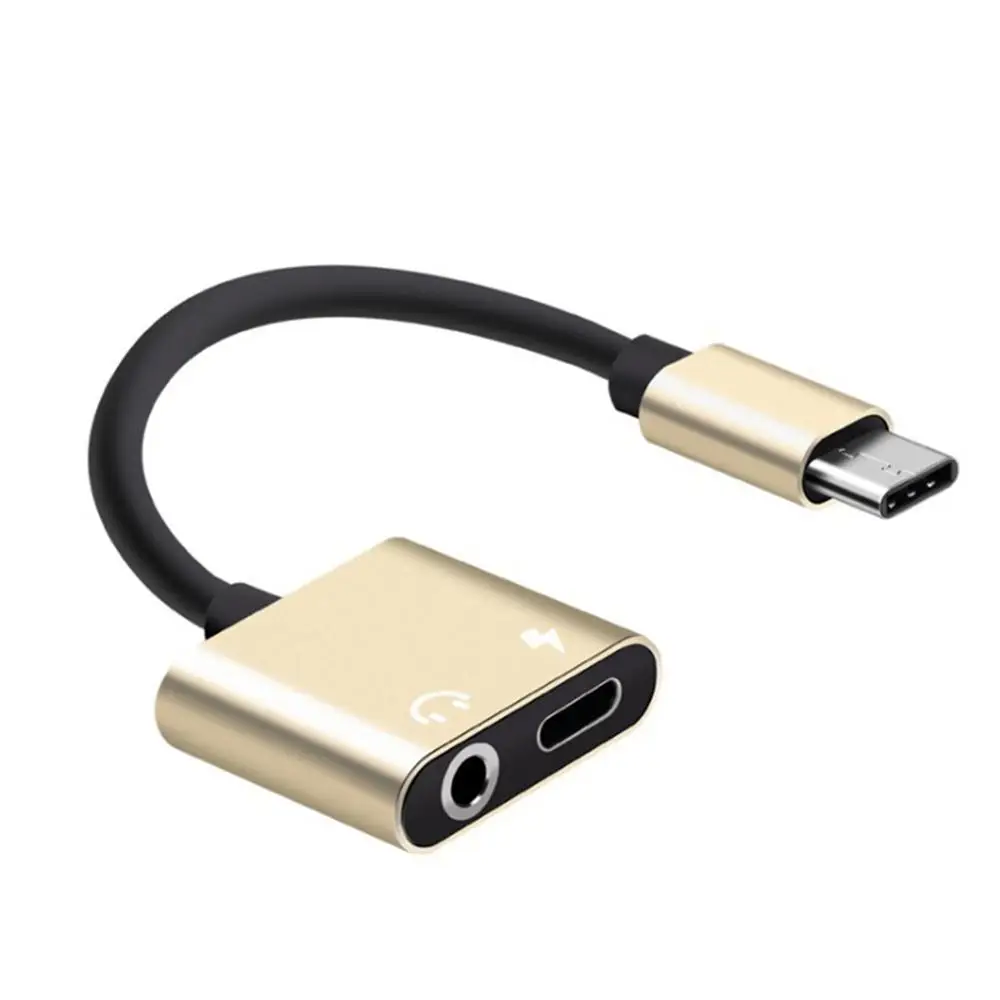 

2 In 1 USB Type C Adapter Charger Audio Cable For Android Type-C To 3.5mm Jack Headphone Aux Converter For Huawei Xiaomi