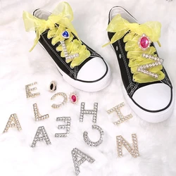 DIY Shoelaces Decoration Metal Snow yarn Shoelace Diamond letters Shoe Accessories Shiny Rhinestones Shoes Decorative Accessory