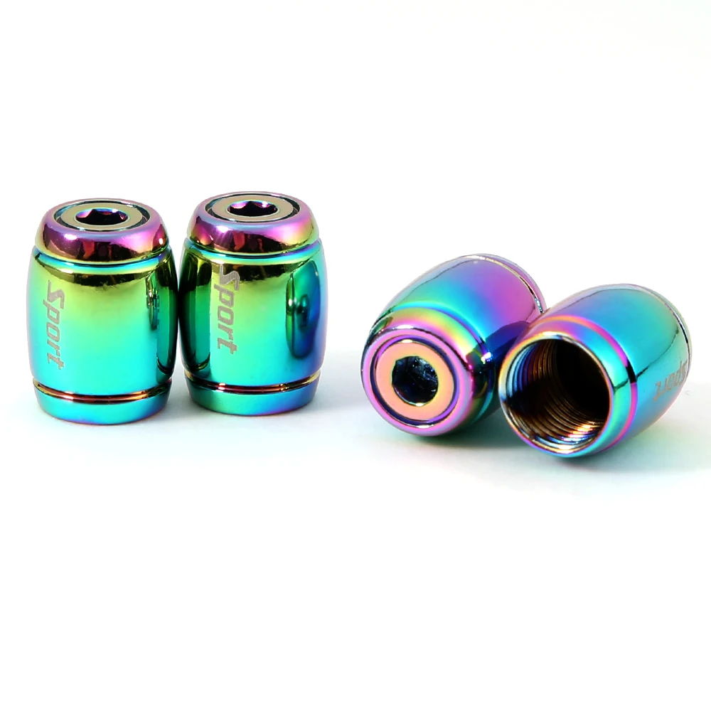 DSYCAR 1Set Fashion Zinc Alloy Anti-theft Sport Car Tire Valve Caps Wheel Tires Tire Stem Air Cap Airtight Cover for Car Styling