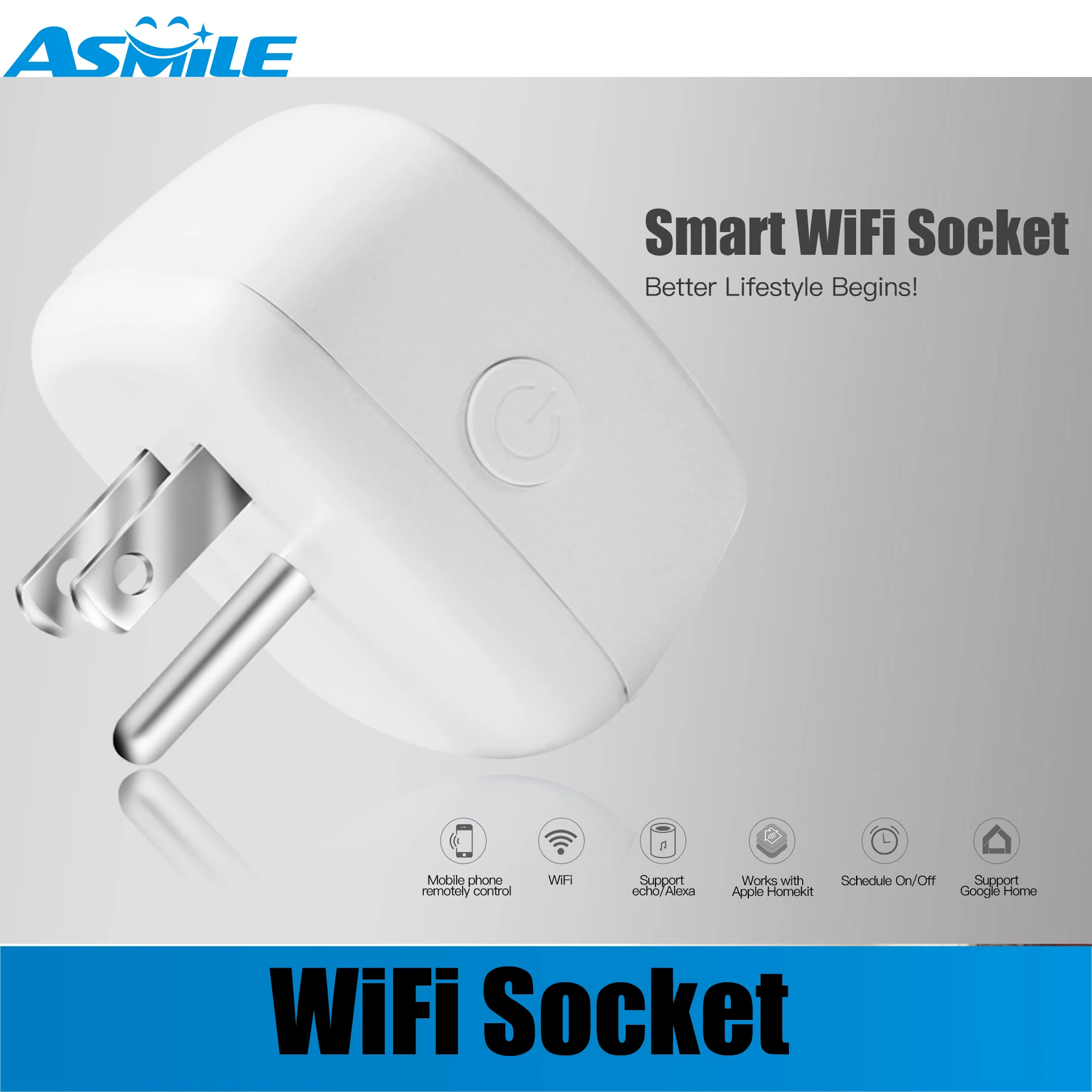 

WS4 Wi-Fi Smart Socket R/G/B/W multi-color, WiFi bulb, Compatible with HomeKit,Amazon Alexa,Google home,HomeKit